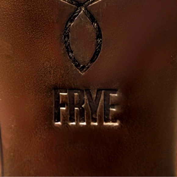 FRYE Corinne Over The Knee Leather Heeled Boots Size 8 Cognac Brown - Picture 9 of 13